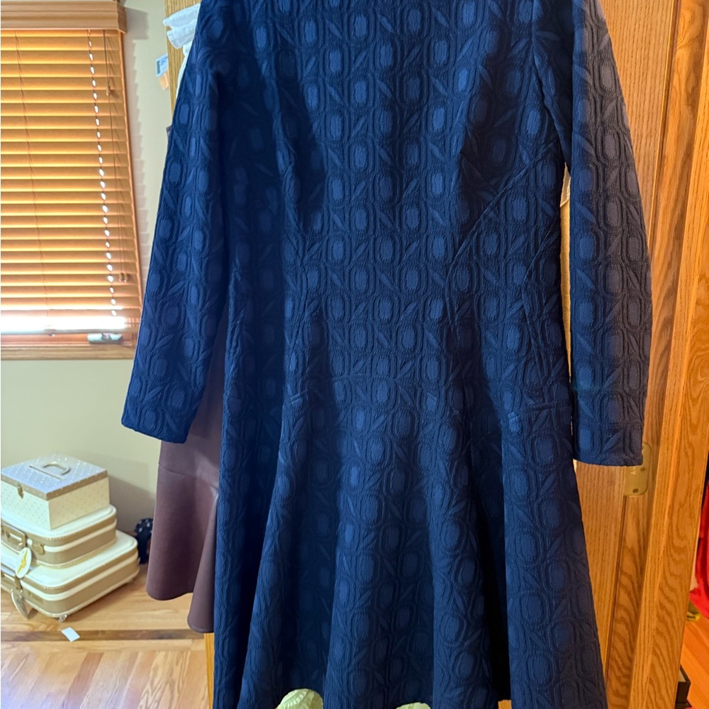 Lela Rose Navy Patterned Dress